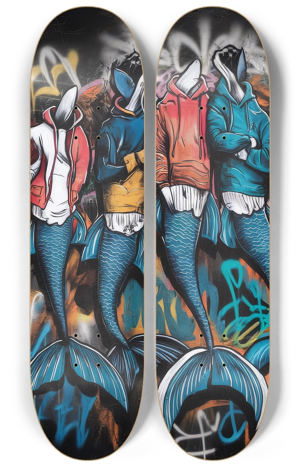 2 Series Art - Crazy Mer Skateboard