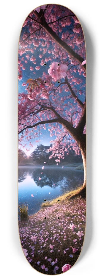 Cherry Blossoms by a Lake