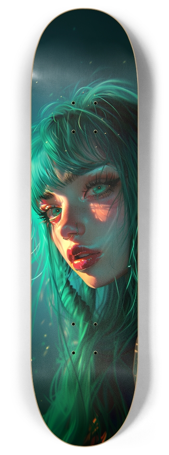 Anime cyber girl Custom Skateboard