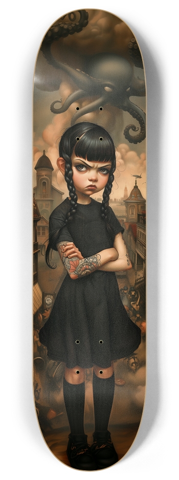 Goth nightmare kid girl Custom Skateboard