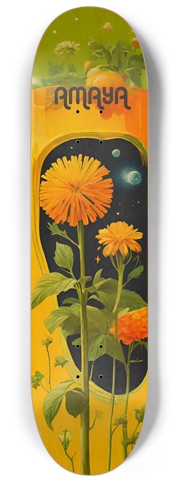 AMAYA Flowers 02 Natural  8-1/4 Skateboard Deck