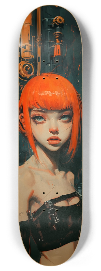 Cyber ginger girl wall art Skateboard