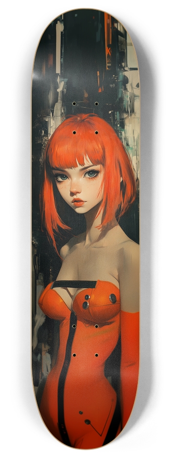 Techno ginger art print Skateboard