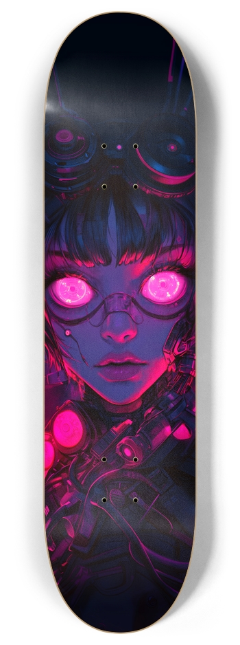 Pink eyes girl wall art Skateboard