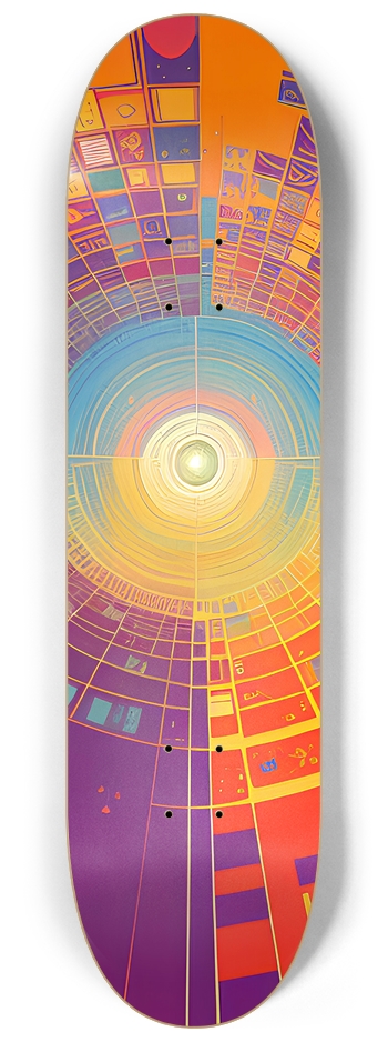 Psychedelic Radial Pattern - Custom Skateboard