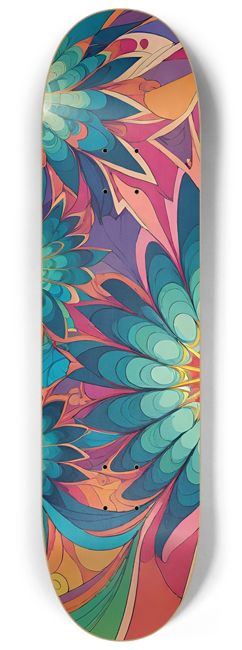 Psychedelic Flowers - Custom Skateboard