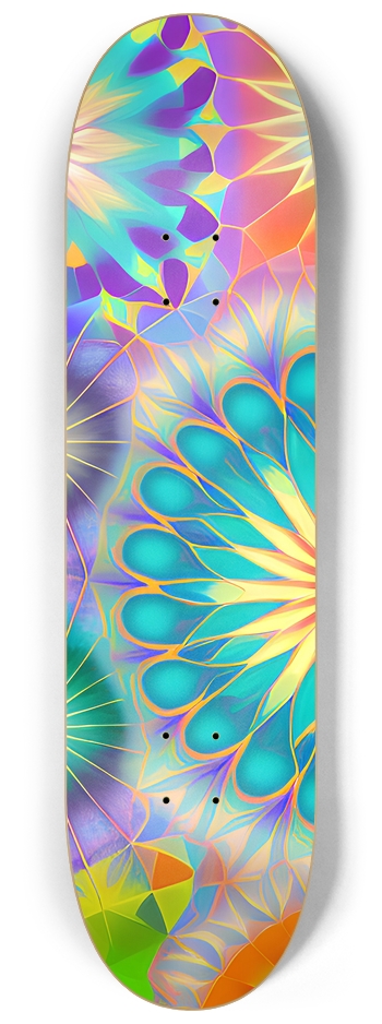 Psychedelic Flowers - Custom Skateboard