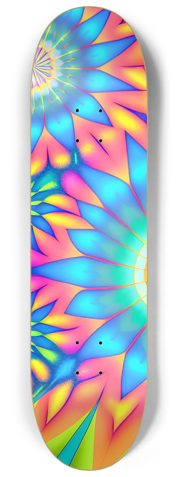 Psychedelic Flowers - Custom Skateboard