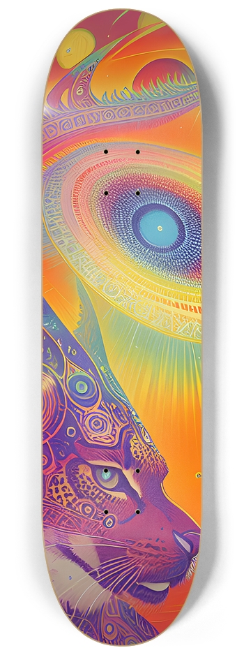 Psychedelic Cat - Custom Skateboard