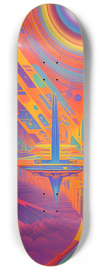 Psychedelic Space Station - Custom Skateboard