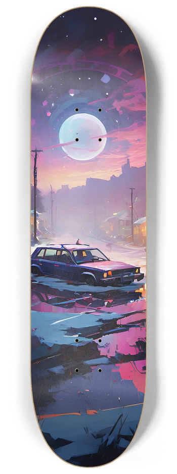 Broken Down Car - Custom Skateboard