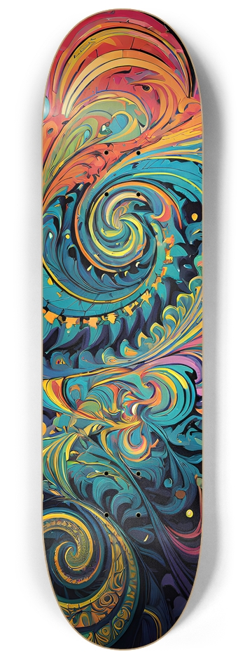 Psychedelic Swirls - Custom Skateboard