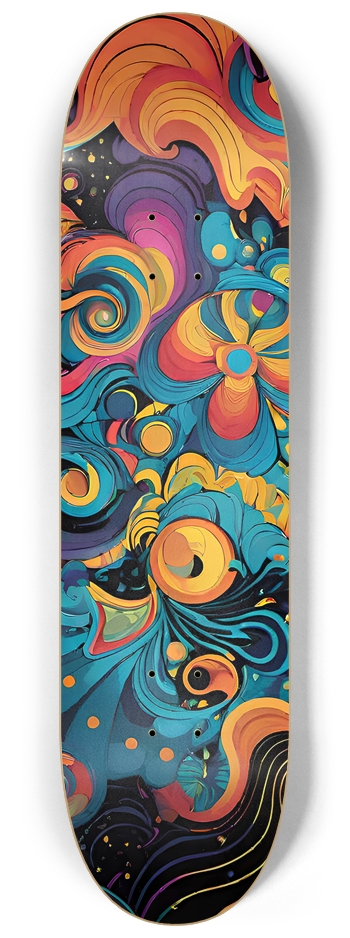 Psychedelic Swirls - Custom Skateboard