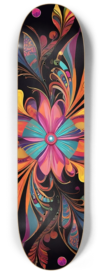 Psychedelic Flower - Custom Skateboard