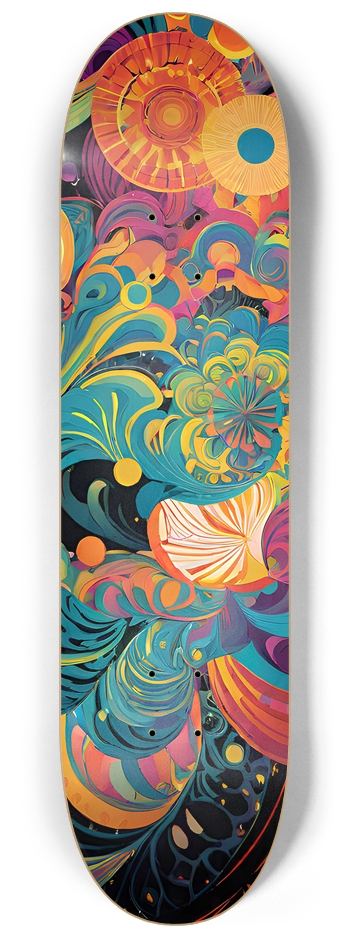 Colorful Flowers - Custom Skateboard