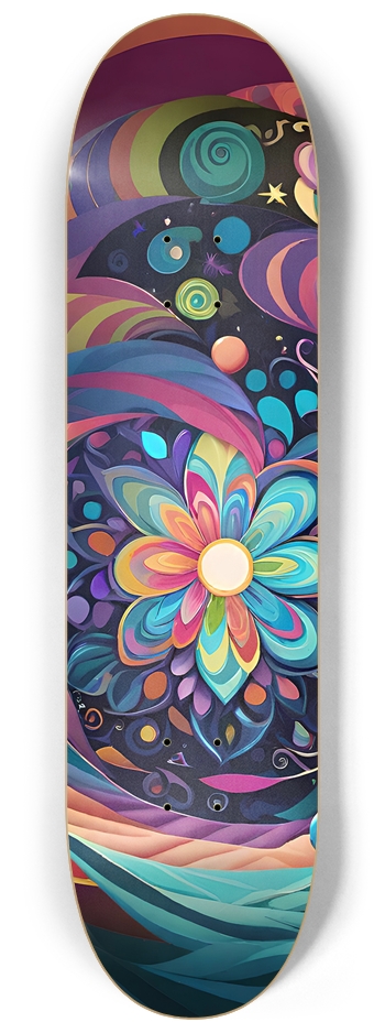 Colorful Flowers - Custom Skateboard