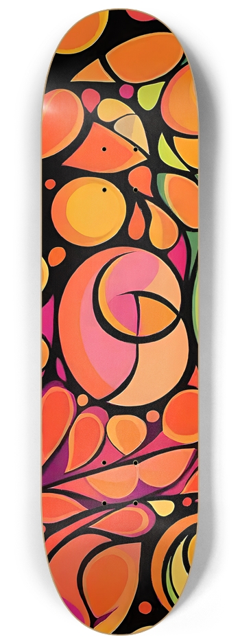 Pink and Orange Abstract - Custom Skateboard