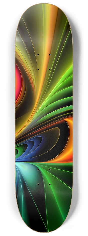 Colorful Neon Lines - Custom Skateboard