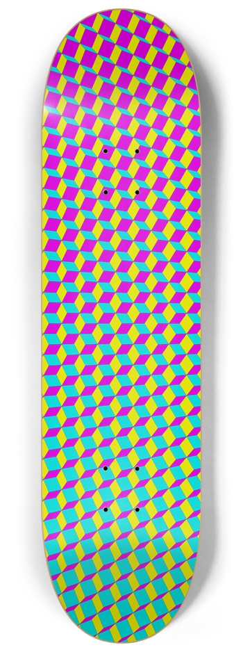 3D Cube Pattern - Custom Skateboard