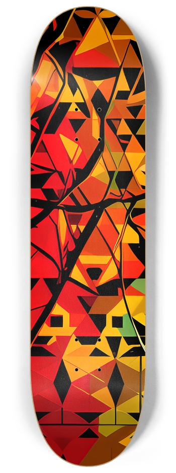 Orange Abstract Shapes - Custom Skateboard