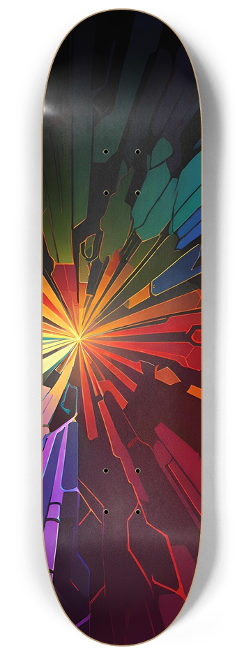 Psychedelic Radial Pattern - Custom Skateboard