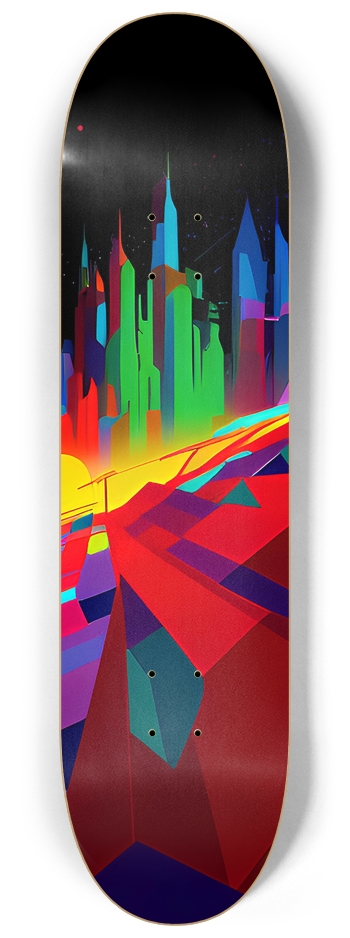 Psychedelic Skyline - Custom Skateboard