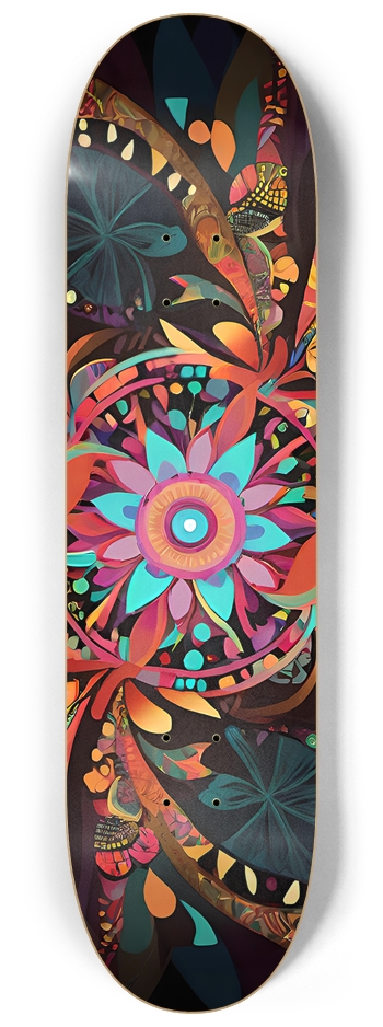 Psychedelic Flowers - Custom Skateboard