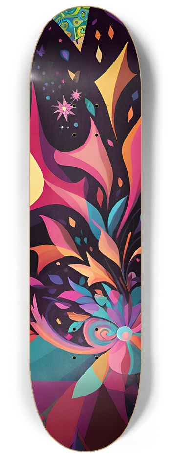 Psychedelic Flowers - Custom Skateboard