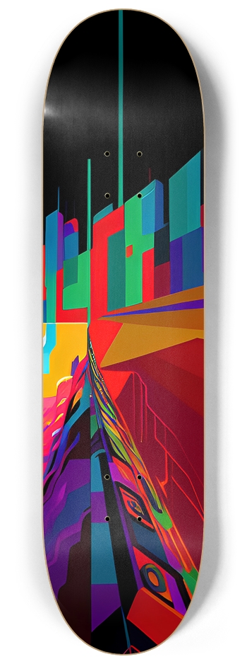 Psychedelic Skyline - Custom Skateboard