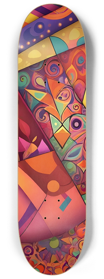 Psychedelic Abstract Painting - Custom Skateboard