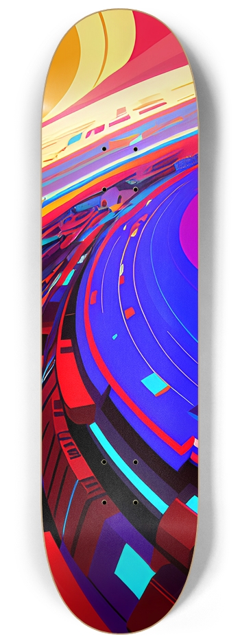 Colorful Abstract Curves - Custom Skateboard
