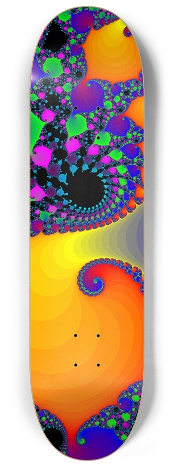 Psychedelic Fractal Spirals - Custom Skateboard