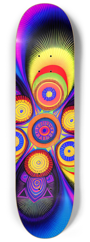 Psychedelic Circles - Custom Skateboard
