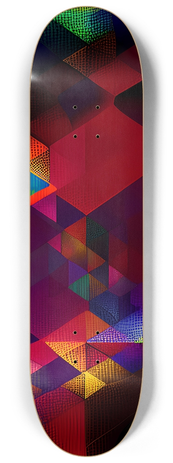 Psychedelic Triangles Pattern - Custom Skateboard