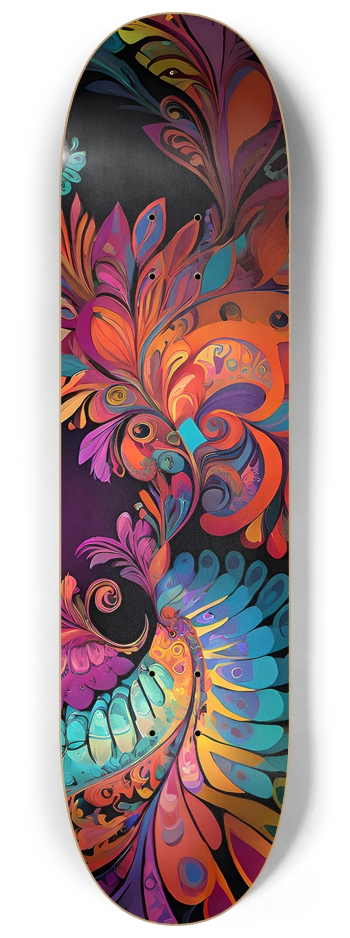 Psychedelic Flowers - Custom Skateboard