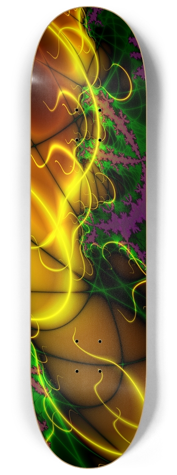Abstract Neon Lines - Custom Skateboard