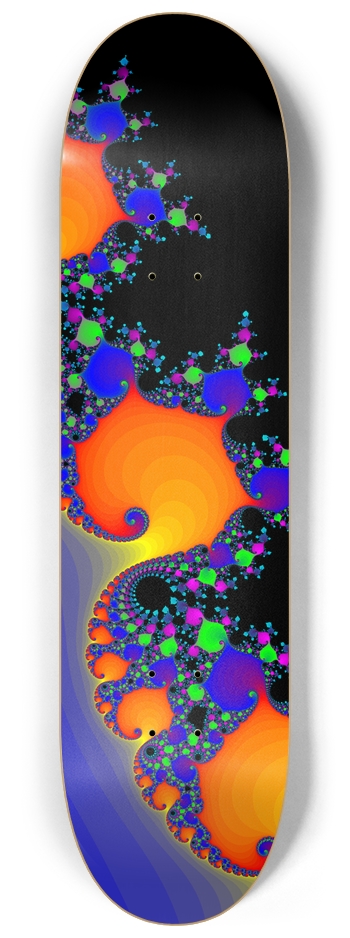 Psychedelic Fractal Spirals - Custom Skateboard