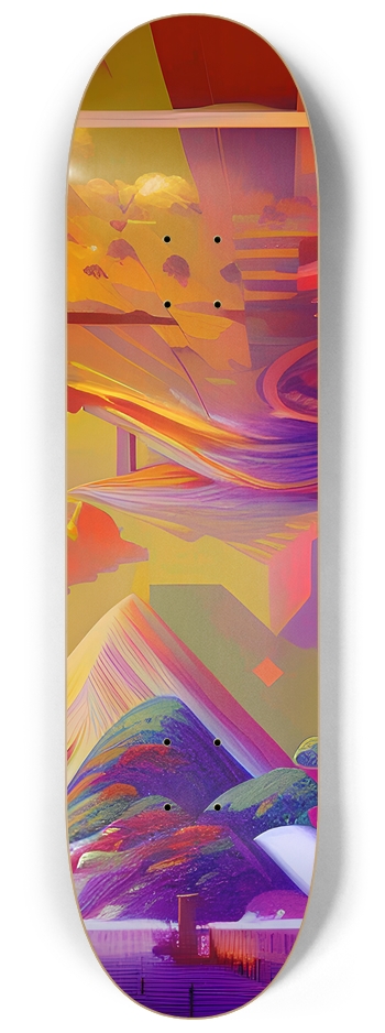 Psychedelic Landscape - Custom Skateboard