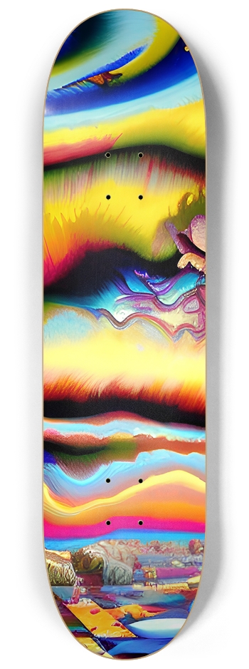 Abstract Psychedelic Design - Custom Skateboard