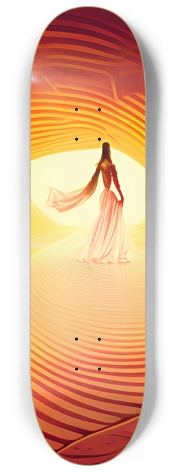 Lady of the Orange Vortex - Custom Skateboard