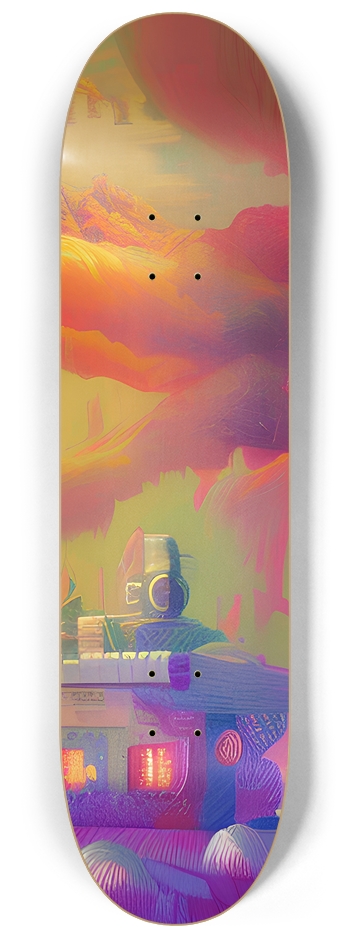 Psychedelic Landscape - Custom Skateboard