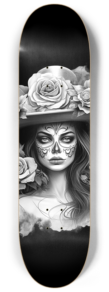 La Catrina Chicano Art Custom Skateboard Deck