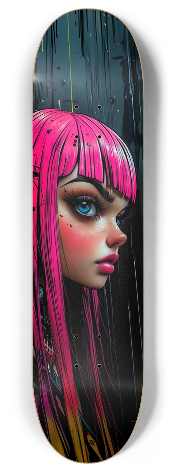 Pink Hair  Skateboard