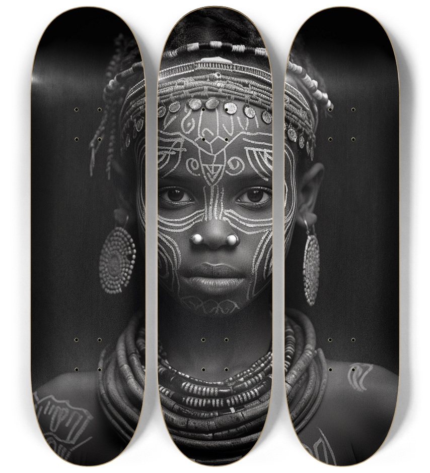 African Tribal Girl Skateboard Series