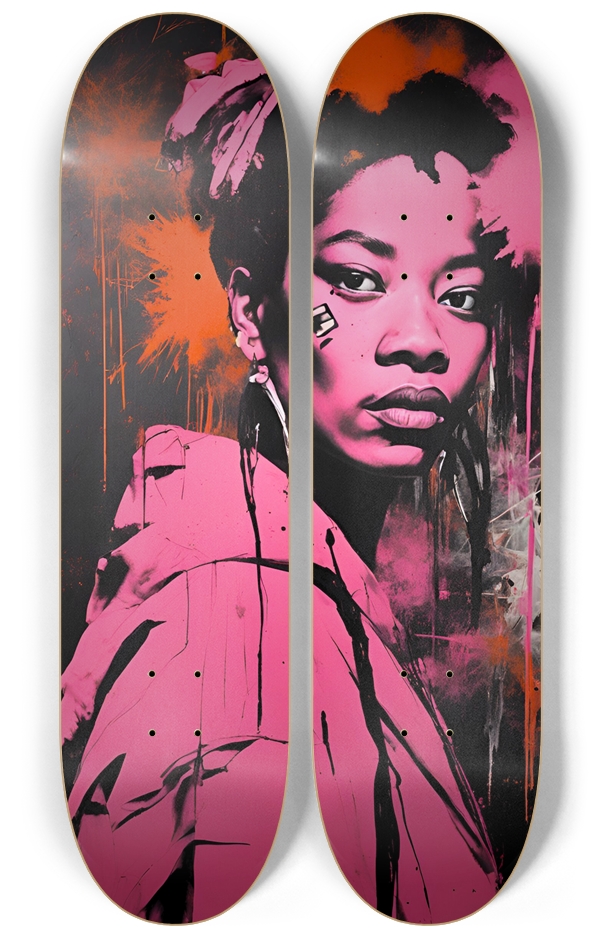 Basquiat-Inspired Diptych Skateboard Art | Bold Ex