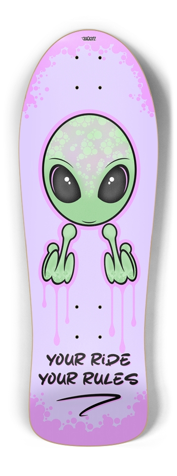 Old School Bad Alien Custom Skateboard