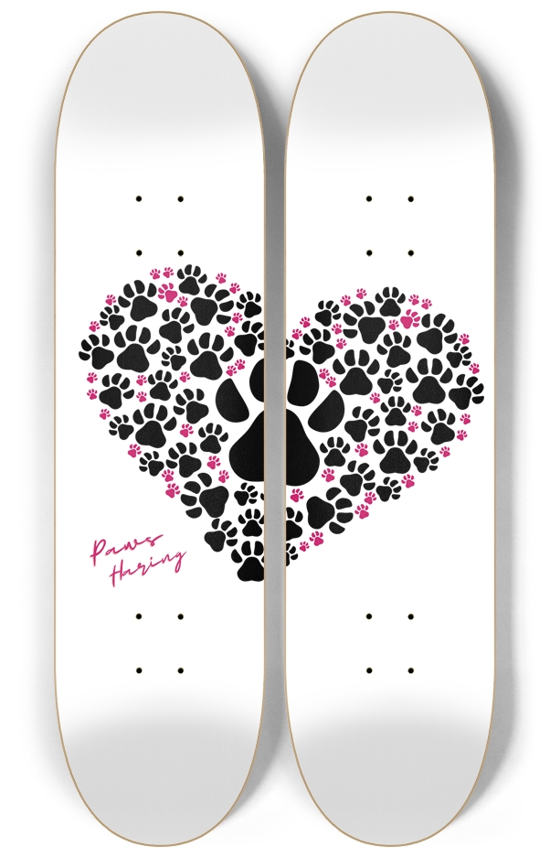 Paws Haring Keith Haring-Inspired Dog Paw Heart Sk