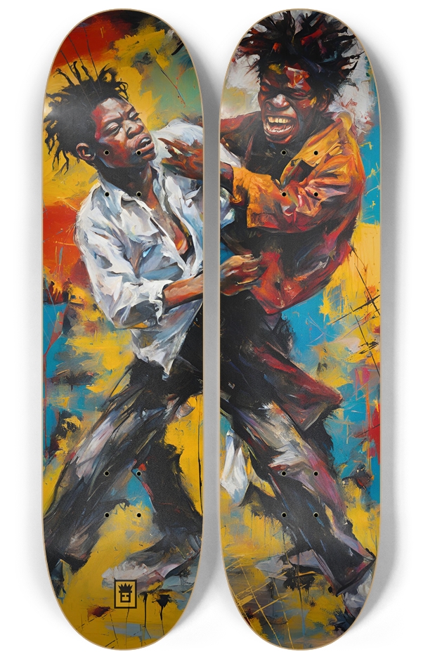 “Wrestling With Myself” Basquiat-Inspired Skateboa