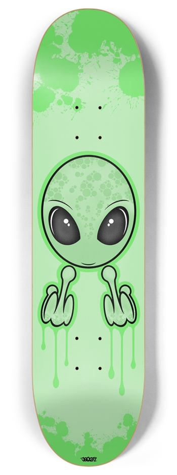 Bad Green Alien Custom Skateboard
