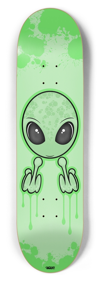 Bad Green Alien Custom Skateboard